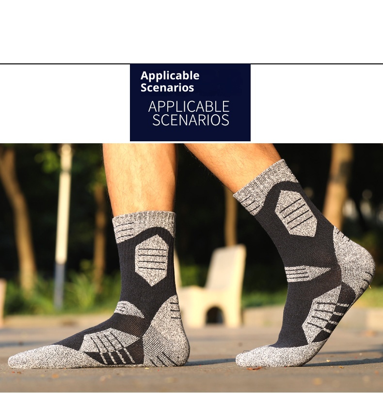 ActiveGo Two Wolves Herren-Sportsocken, mittelhoch geschnitten, mit verdickter Frotteesohle, atmungsaktiv, schweißabsorbierend und geruchshemmend._voghion.com