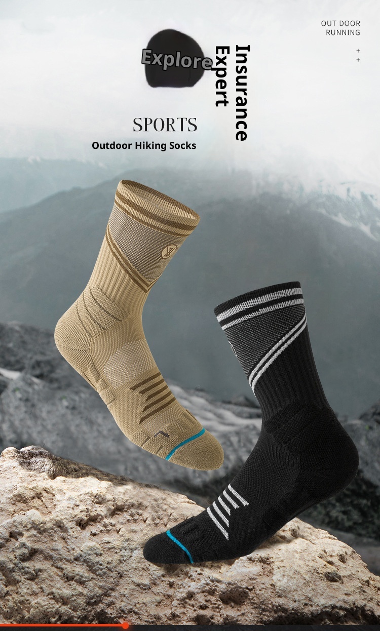 ActiveGo ActiveGo Sport's House Men's Mid-Calf Spring Summer Hiking Professional Breathable Towel Bottom Sports Socks_voghion.com