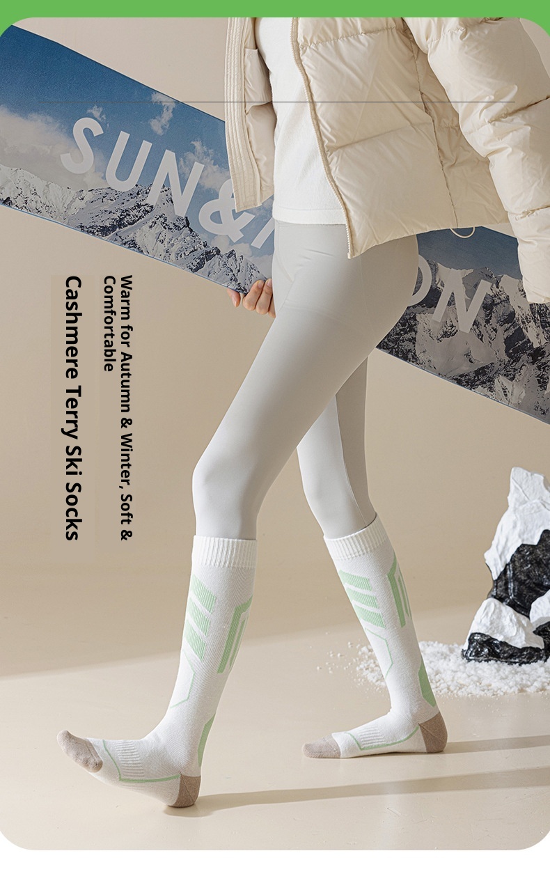 ActiveGo ActiveGo Professional Ski For Women, Wool, Warm, Thickened, Long Tube, Towel Bottom, Pressure, Sports, Mountaineering, Hiking,_voghion.com