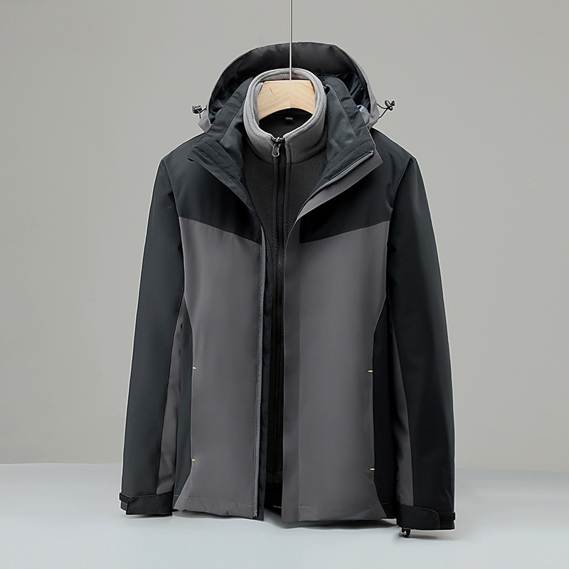 ActiveGo Outdoor Jacket 3-in-1 Set For Men And Women Detachable Windproof Waterproof Workwear Hiking Suit_voghion.com