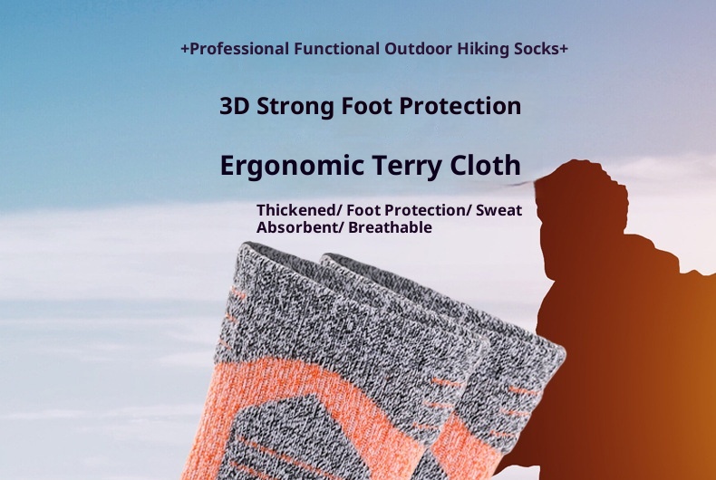 ActiveGo ActiveGo Thickened Outdoor Hiking Running Trekking Towel Bottom Sweat-Absorbing Mid-Calf Sports Socks Original Design_voghion.com