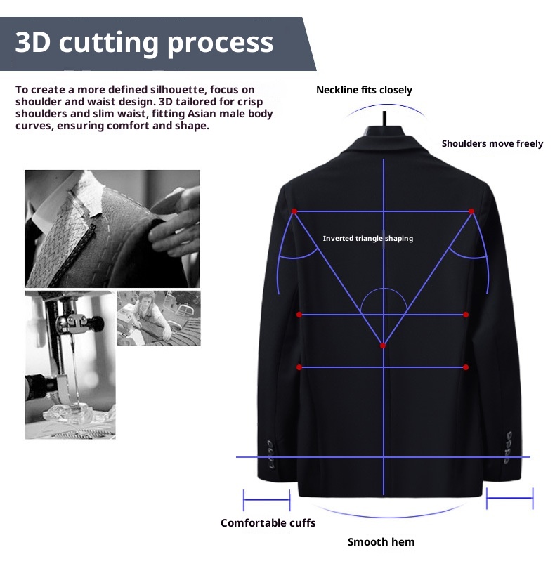 Erkekler İçin 1 Takım Elbise Ceket, Sonbahar ve Kış Yeni Stili, Erkek İş Gündelik Yün Takım Elbise, Düz Renk Kore Versiyonu Yün_voghion.com