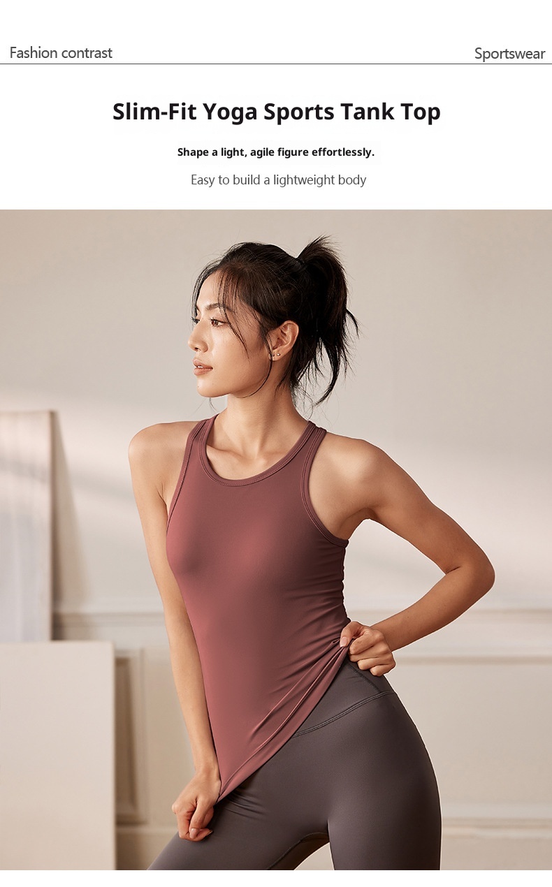 ActiveGo Wear Women Summer New Sleeveless One-piece Racerback Vest Sports Outdoor Ebb Yoga Fitness Top_voghion.com