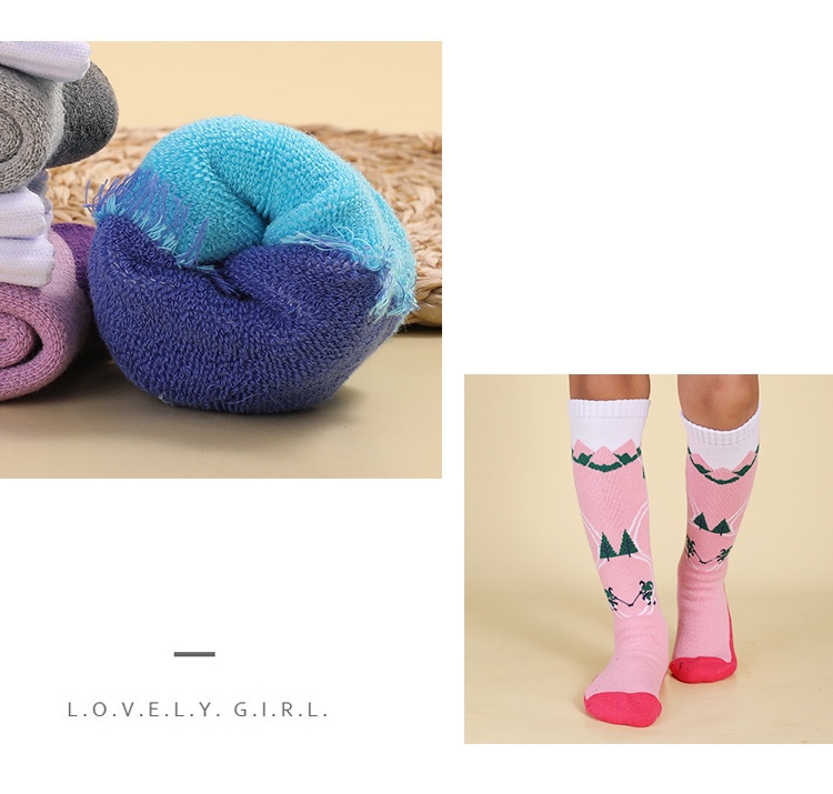 ActiveGo ActiveGo Autumn Winter Children's Ski Thickened Terry Knee Pads Shock Absorption Hiking Trekking Breathable Sports Thermal Socks_voghion.com