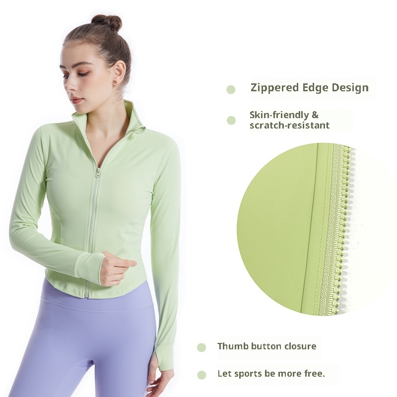 ActiveGo Cross-Border New Fitness Clothing Autunno Inverno Donna Quick-Dry Stand Collar Zipper Shirt Outdoor Sports Jacket Plus_voghion.com