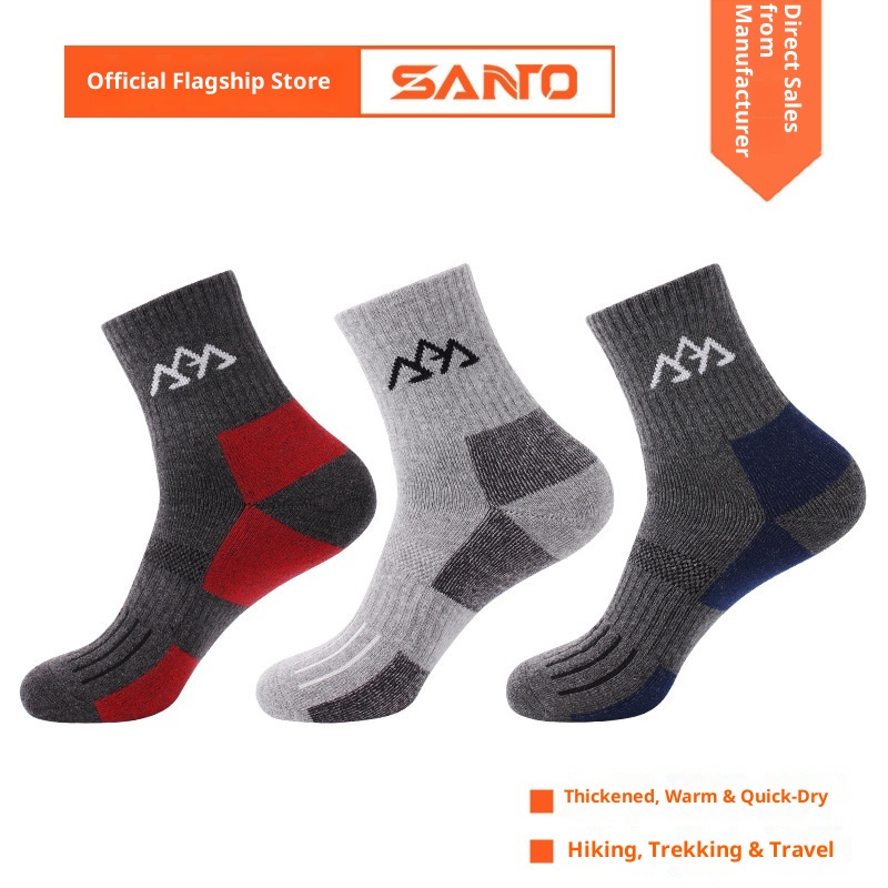 ActiveGo ActiveGo SANTO Thickened Long Tube Thermal Hiking Running Trekking Breathable Deodorant Men's Sports Quick-Dry Athletic Socks_voghion.com