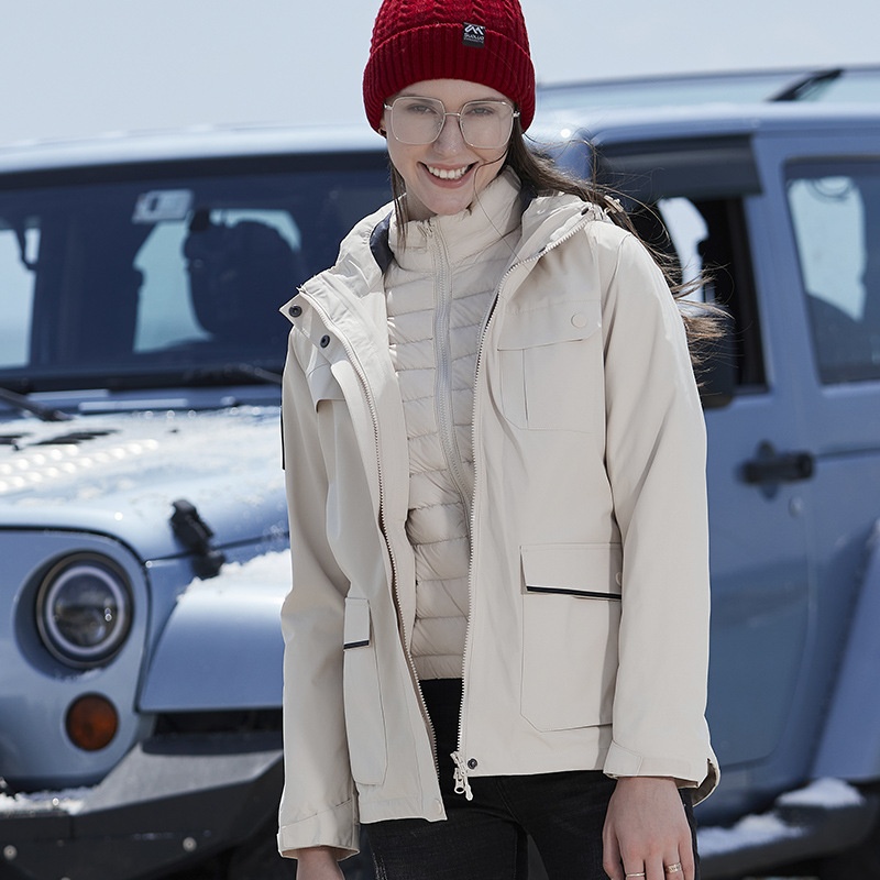 ActiveGo New Outdoor Down Tre in Uno 0,05 kg Set di Pezzi Giacca Invernale Uomo e Donna Tuta da Alpinismo Cappotto Staccabile_voghion.com