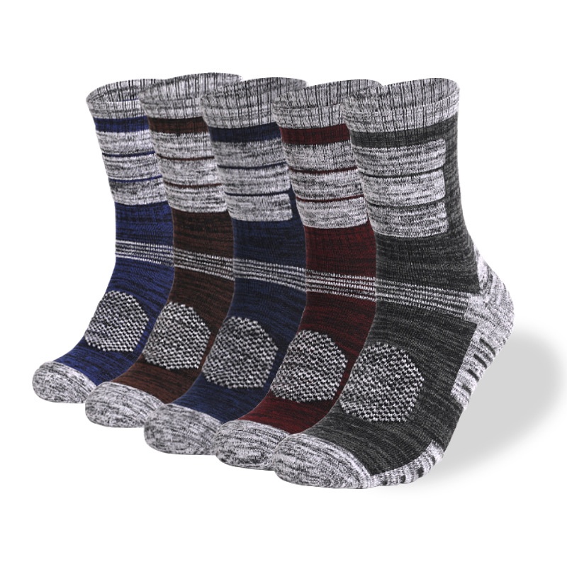 ActiveGo Two Wolves Outdoor Herren-Socken mit verdickter Frotteesohle, ideal zum Wandern im Herbst und Winter, schweißabsorbierend und deodorierend, mittelhoch geschnitten_voghion.com