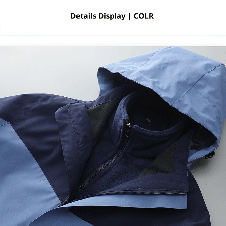 ActiveGo Outdoor Jacket 3-in-1 Set For Men And Women Detachable Windproof Waterproof Workwear Hiking Suit_voghion.com