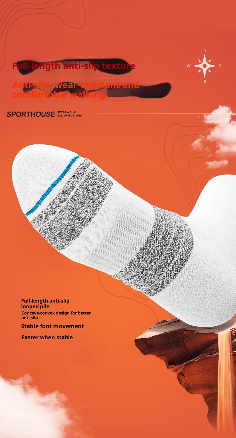 ActiveGo ActiveGo Sport's House Men's Mid-Calf COOLMAX Quick-Dry Breathable Fabric Hiking Climbing Sports Socks_voghion.com