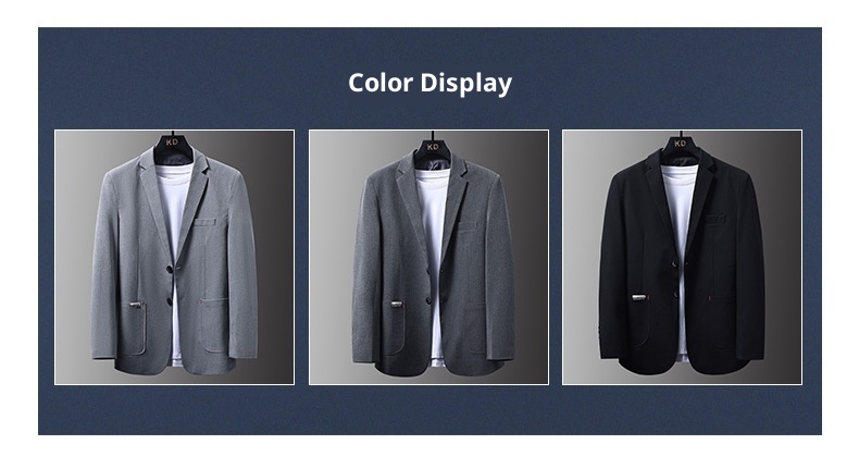 Erkekler İçin 1 Takım Elbise Ceket, Sonbahar ve Kış Yeni Stili, Erkek İş Gündelik Yün Takım Elbise, Düz Renk Kore Versiyonu Yün_voghion.com