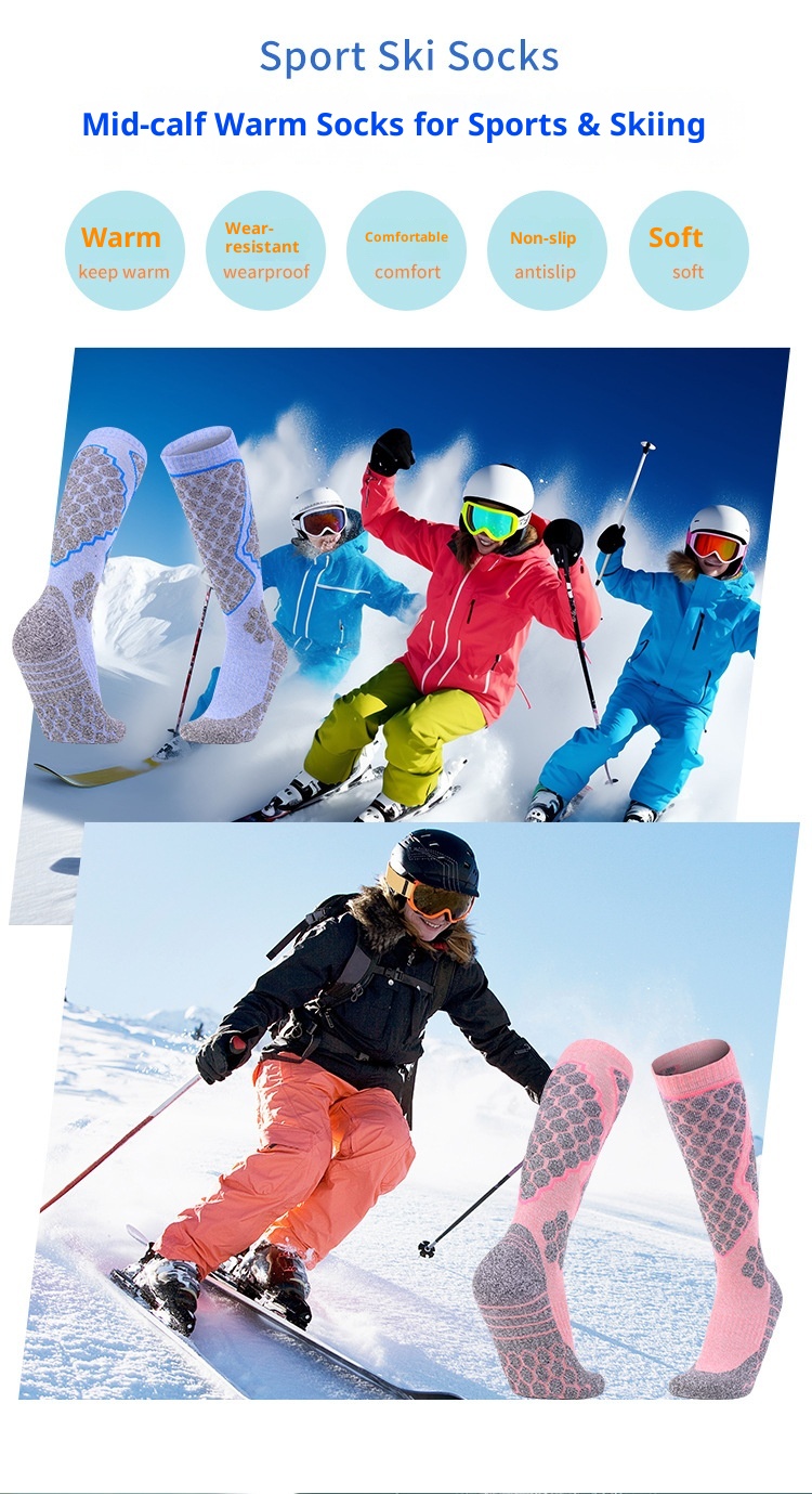 ActiveGo ActiveGo Professional Women's Combed Cotton Outdoor Sports Hiking Towel Bottom Thickened Ski Socks Winter Warmth_voghion.com