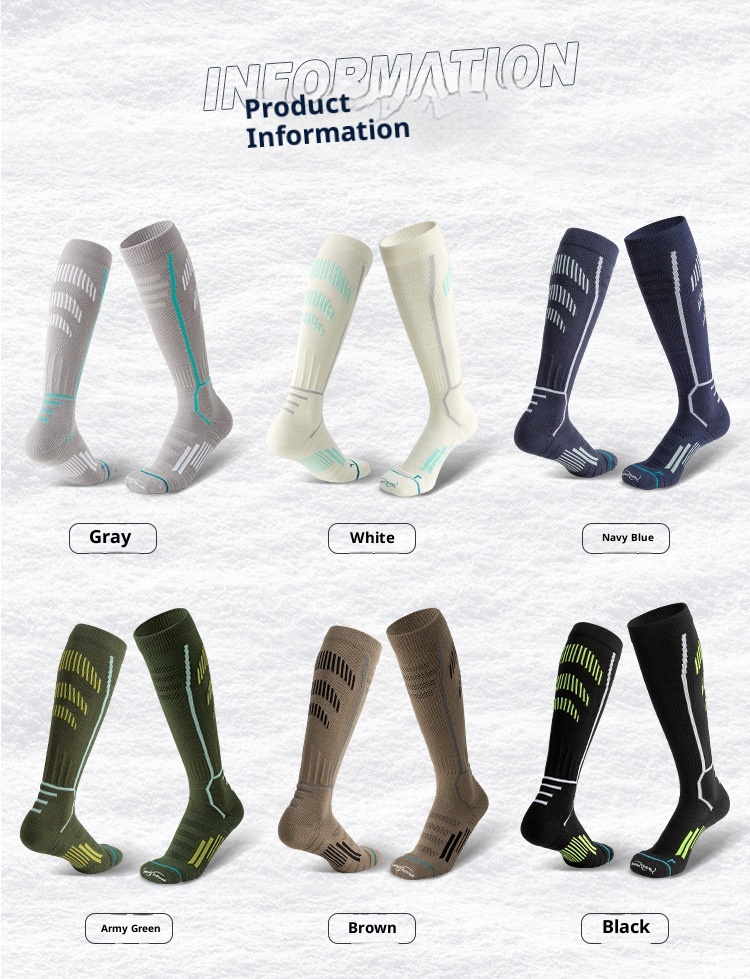 ActiveGo ActiveGo Men's High Tube Thickened Warm Ski Sports Compression Socks Towel Bottom Mountaineering Outdoor_voghion.com