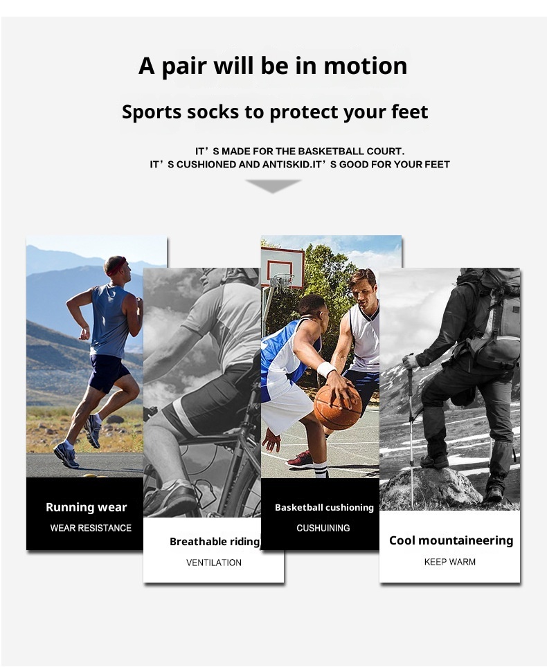 ActiveGo ActiveGo Honghao COOLMAX Cool Outdoor Sports Breathable Thickened Hiking Dry And Comfortable Trail Running Socks_voghion.com