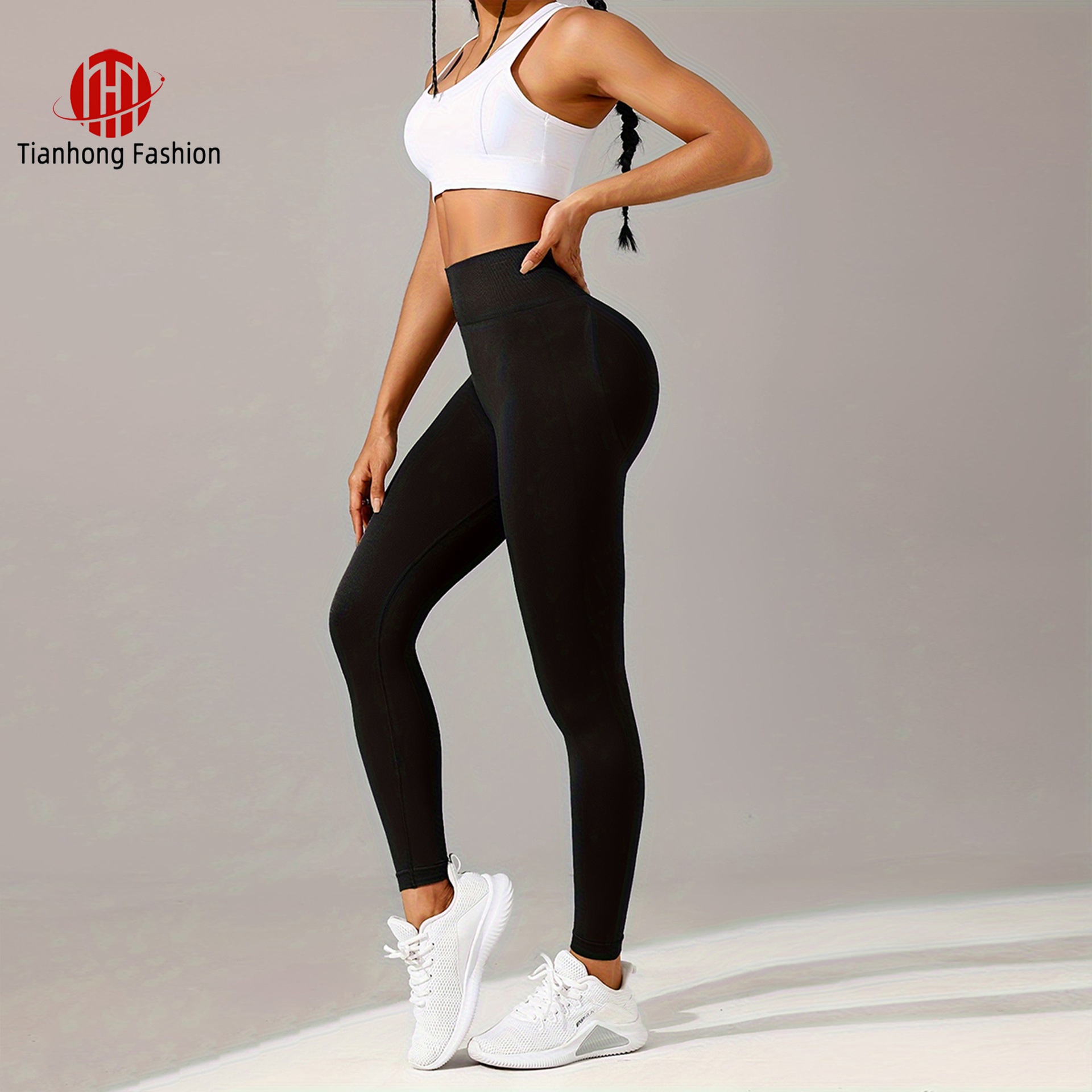 Pantalon de yoga ActiveGo Cro-Border Wear taille haute, effet push-up, pour femme, idéal pour le sport et l'entraînement en extérieur._voghion.com