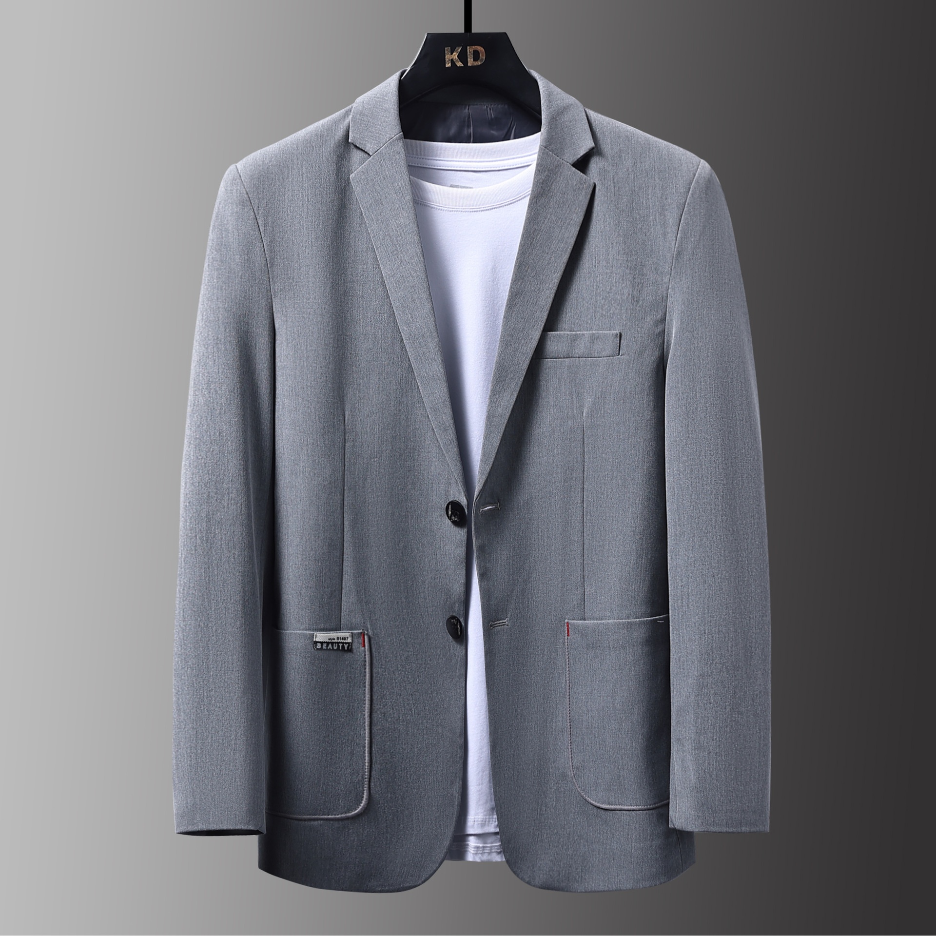 Erkekler İçin 1 Takım Elbise Ceket, Sonbahar ve Kış Yeni Stili, Erkek İş Gündelik Yün Takım Elbise, Düz Renk Kore Versiyonu Yün_voghion.com