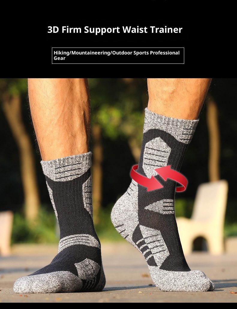 ActiveGo Two Wolves Herren-Sportsocken, mittelhoch geschnitten, mit verdickter Frotteesohle, atmungsaktiv, schweißabsorbierend und geruchshemmend._voghion.com