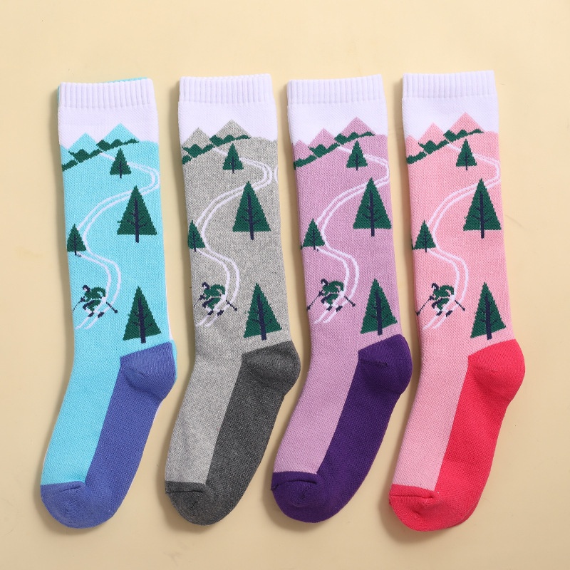 ActiveGo ActiveGo Autumn Winter Children's Ski Thickened Terry Knee Pads Shock Absorption Hiking Trekking Breathable Sports Thermal Socks_voghion.com