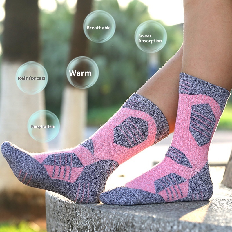 ActiveGo ActiveGo Thickened Outdoor Hiking Running Trekking Towel Bottom Sweat-Absorbing Mid-Calf Sports Socks Original Design_voghion.com