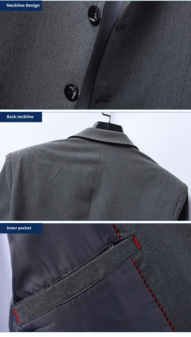 Erkekler İçin 1 Takım Elbise Ceket, Sonbahar ve Kış Yeni Stili, Erkek İş Gündelik Yün Takım Elbise, Düz Renk Kore Versiyonu Yün_voghion.com