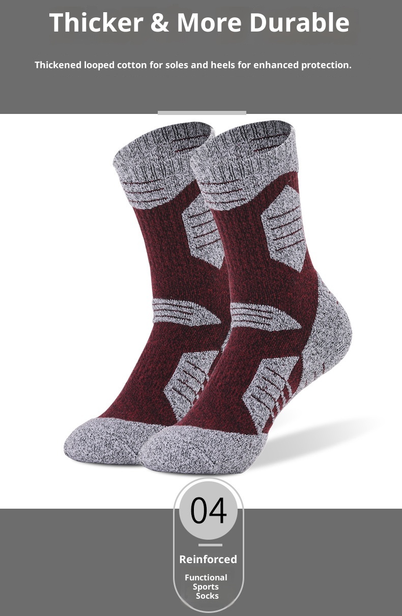 ActiveGo Two Wolves Herren-Sportsocken, mittelhoch geschnitten, mit verdickter Frotteesohle, atmungsaktiv, schweißabsorbierend und geruchshemmend._voghion.com