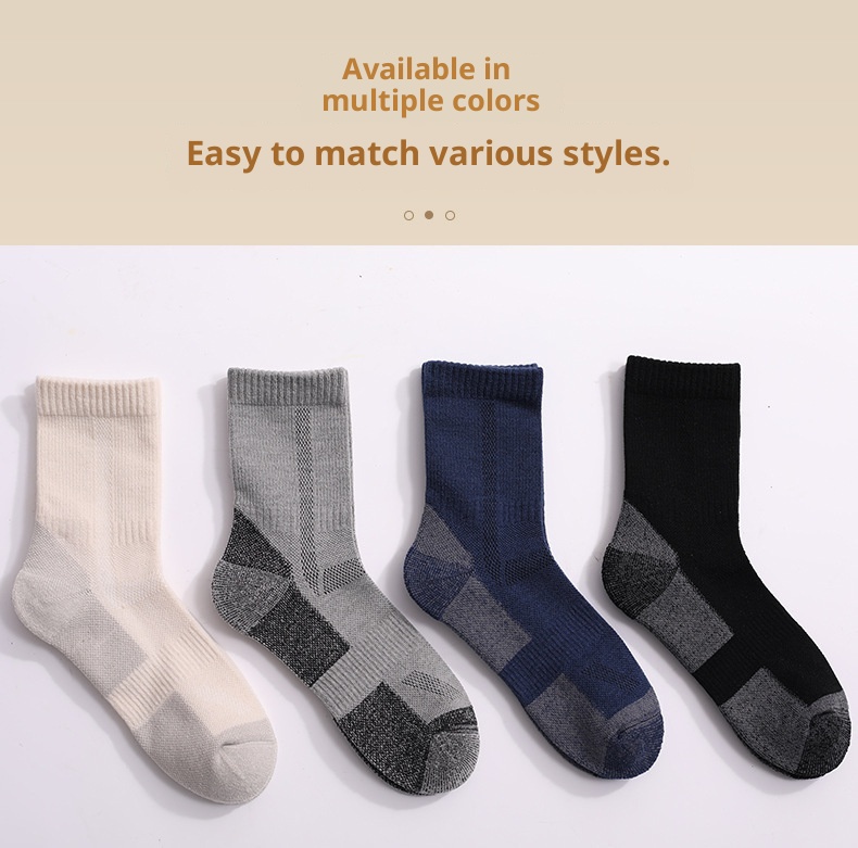 ActiveGo ActiveGo Calzini da uomo in lana merino, spessi, caldi, per escursionismo, sci, sport, alpinismo, neve_voghion.com