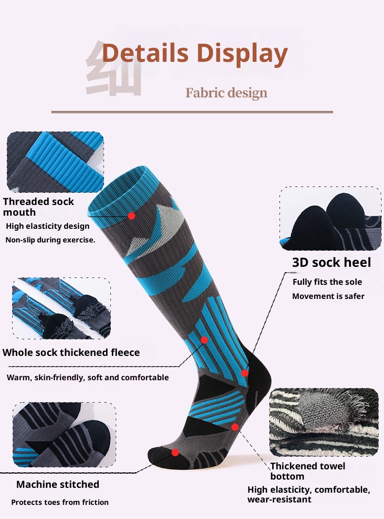 ActiveGo ActiveGo Outdoor Sports Thickened Hiking For Men Women, Towel Bottom Sweat-Absorbing Long Tube Socks, Odor-Resistant And Warm_voghion.com