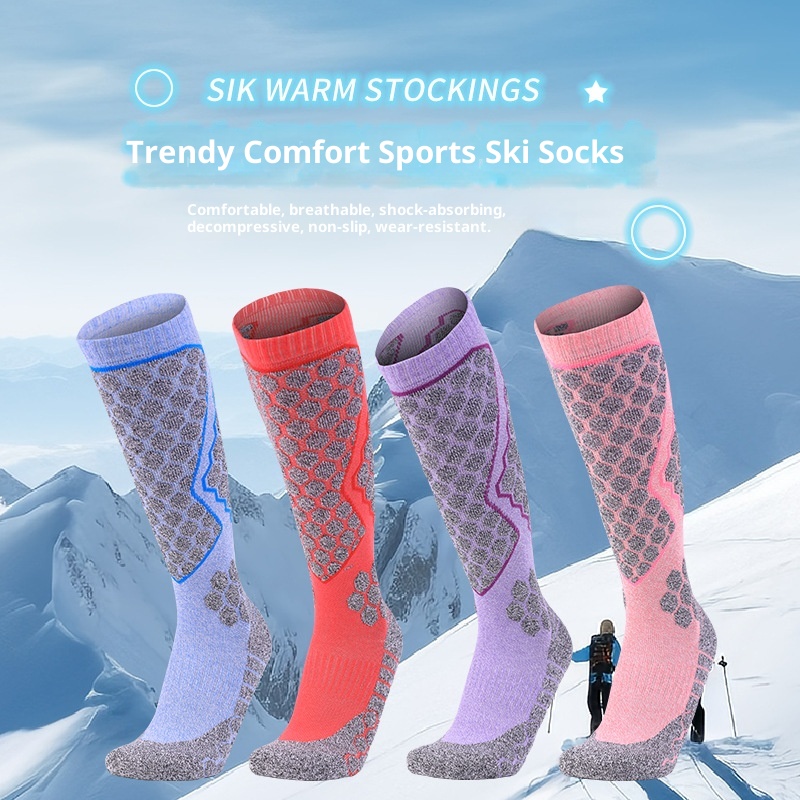 ActiveGo ActiveGo Professional Women's Combed Cotton Outdoor Sports Hiking Towel Bottom Thickened Ski Socks Winter Warmth_voghion.com