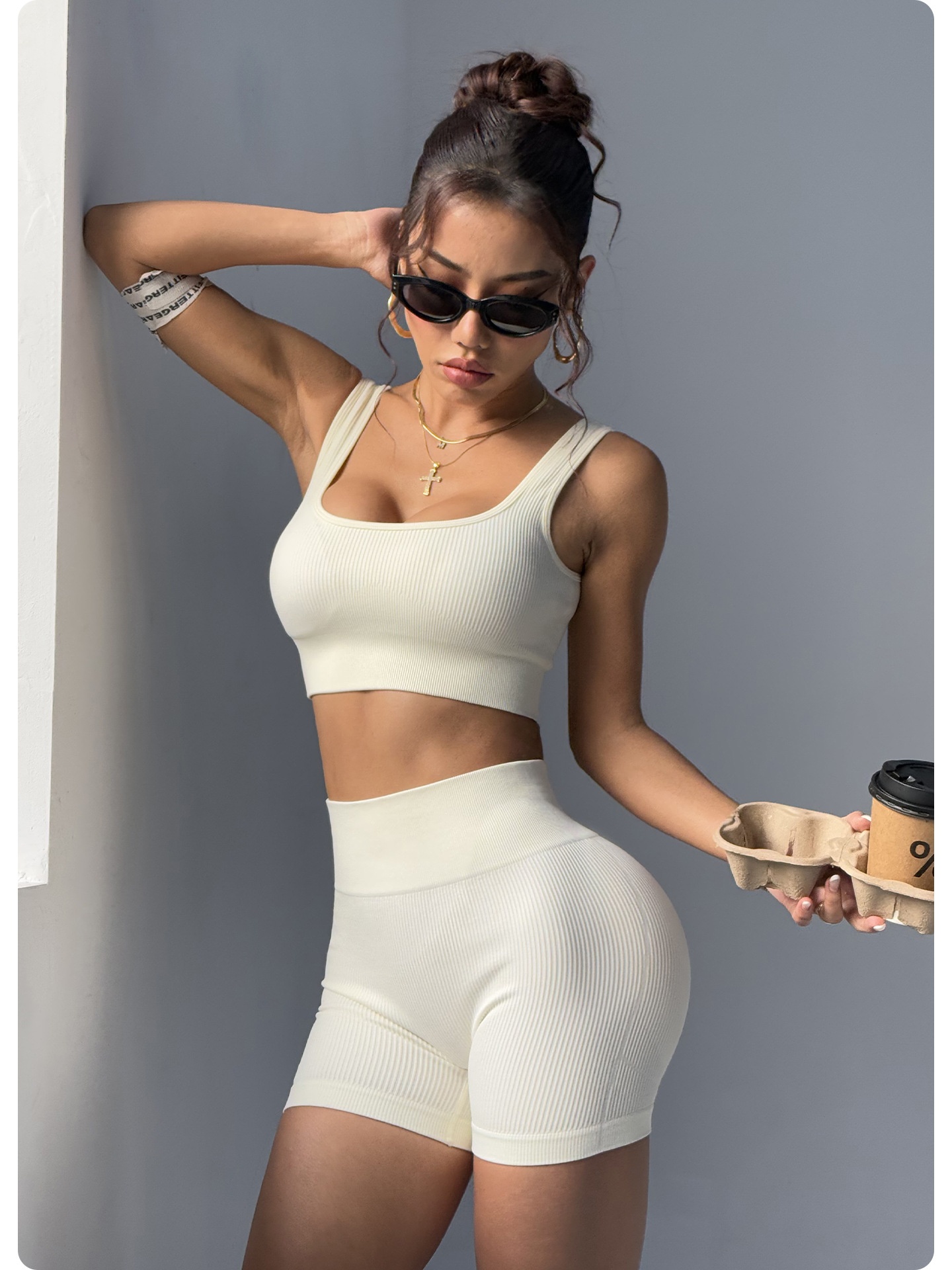 ActiveGo Hujin Outdoor Sports Seamless Yoga Quick-Dry Beautiful Back Fitness Clothing European And American Slimming_voghion.com