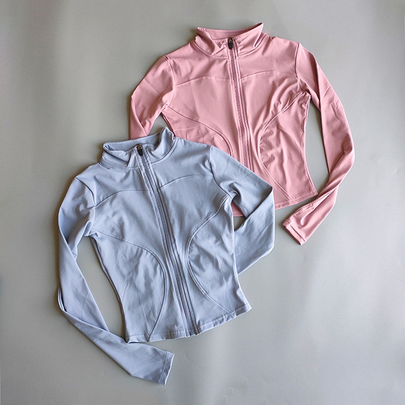 ActiveGo Yoga Abbigliamento Giacca con cerniera Manica lunga Outdoor Running Fitness Training Abbigliamento sportivo Asciugatura rapida Slim Fit Top dimagrante_voghion.com