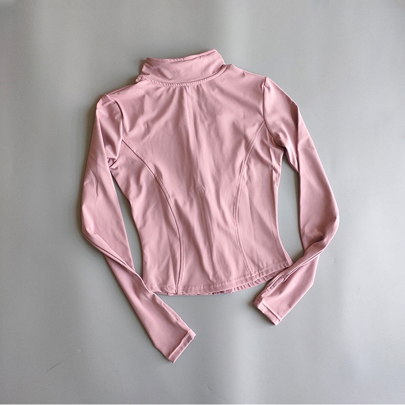 ActiveGo Yoga Abbigliamento Giacca con cerniera Manica lunga Outdoor Running Fitness Training Abbigliamento sportivo Asciugatura rapida Slim Fit Top dimagrante_voghion.com