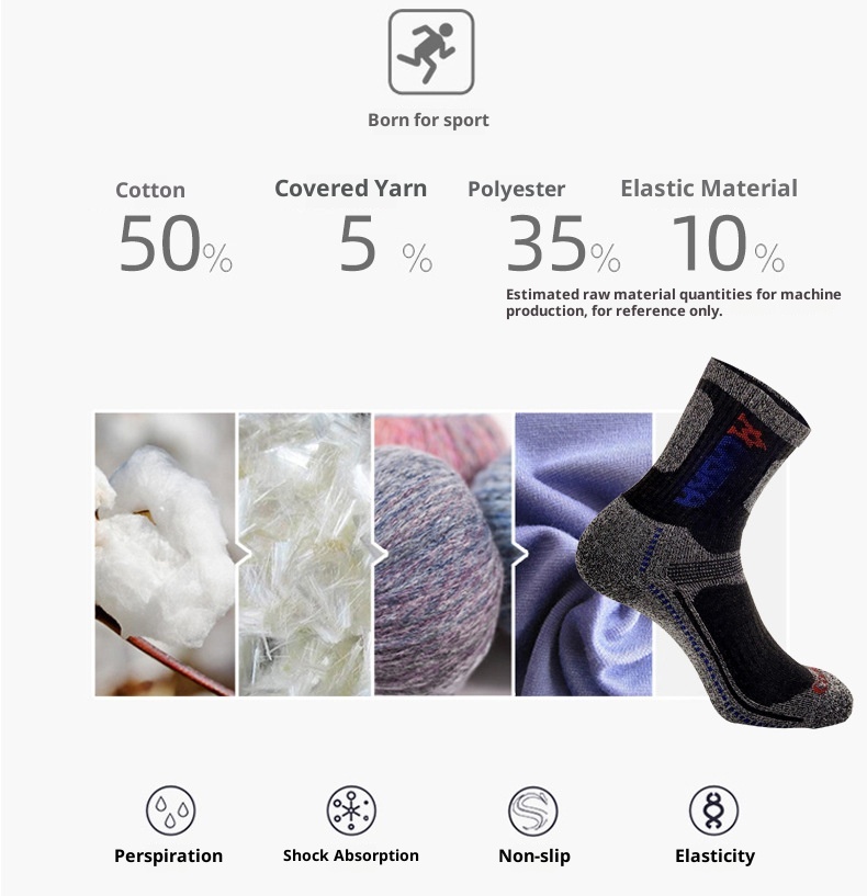 ActiveGo ActiveGo For Brand Hiking Sports Towel Bottom Thickened Outdoor Trekking Mid-Calf Socks Model A Men's Running Quick-Dry Special_voghion.com