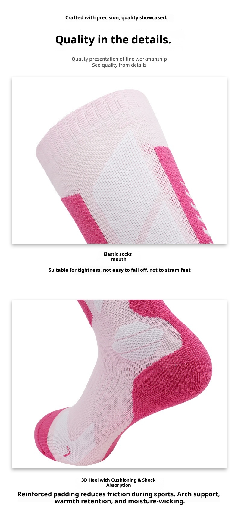 ActiveGo ActiveGo Winter Merino Ski per uomo e donna, Calzini sportivi da trekking caldi e spessi con fondo in asciugamano, Calzini da neve lunghi_voghion.com