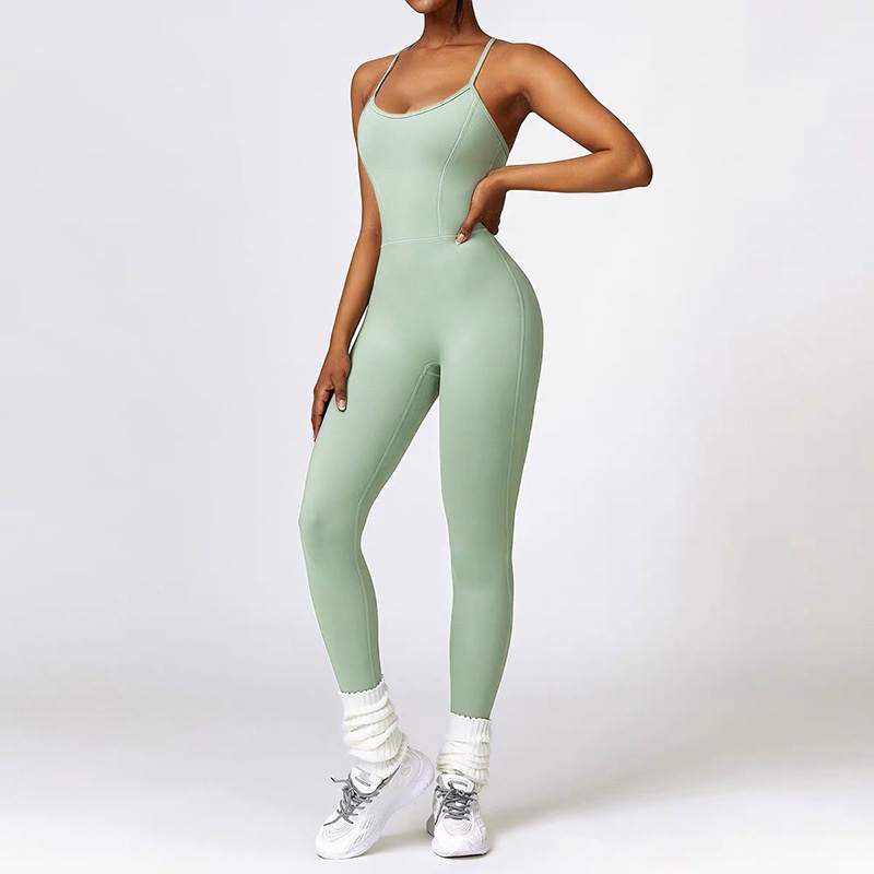 ActiveGo Cross-Border Seamless Sexy Peach Butt Yoga Wear Women High Elastic Slim Fit Fitness Outdoor Sports One-Piece Bodysuit L1_voghion.com