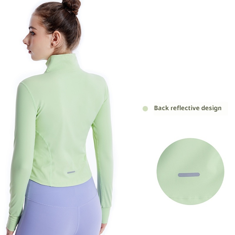 ActiveGo Cross-Border New Fitness Clothing Autunno Inverno Donna Quick-Dry Stand Collar Zipper Shirt Outdoor Sports Jacket Plus_voghion.com