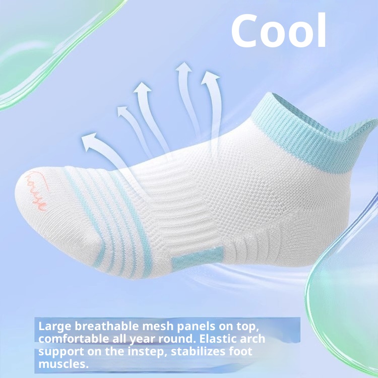 Chaussettes de sport ActiveGo pour femmes, modèle court d'été, idéales pour le marathon, la randonnée, l'alpinisme, la course à pied, le basketball professionnel et le badminton._voghion.com