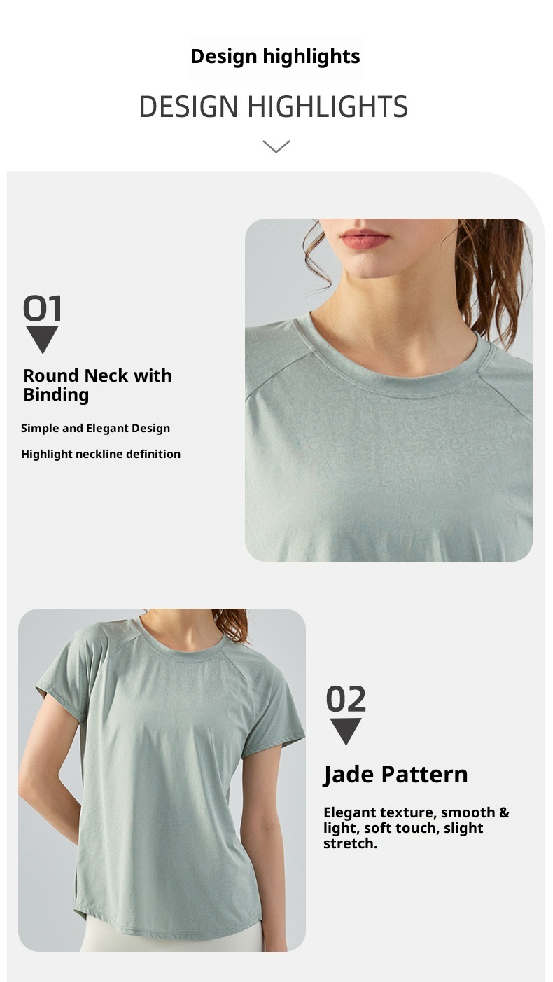 ActiveGo Printemps Été Extérieur Jacquard Fendu Couvre-T-shirt Ajouré Léger, Ample et Respirant pour le sport et le yoga (style européen)_voghion.com