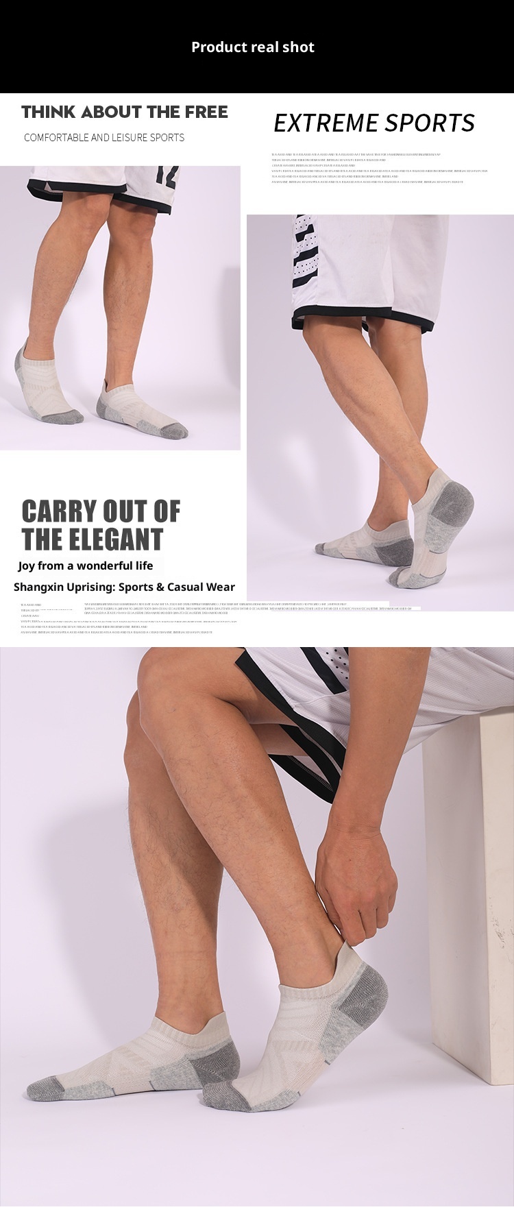 ActiveGo ActiveGo Men's And Women's Outdoor Sports Thickened Towel Bottom Short Tube Moisture-Wicking Hiking Merino Wool Running Socks_voghion.com