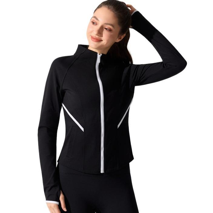 ActiveGo Cross-Border Barely-There Skin-Friendly Fleece Warm Yoga Jacket Autumn Winter Outdoor Running Workout Sports Fitness_voghion.com