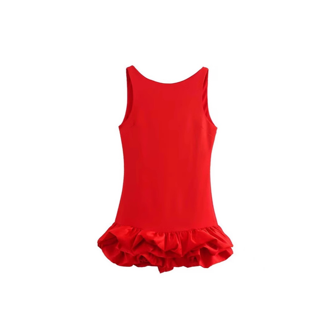 GraceChic GraceChic 2025 Cross-Border Foreign Trade Women's Fashion Round Neck Sleeveless Waist-Cinching Short Bodycon Mini Dress European_voghion.com