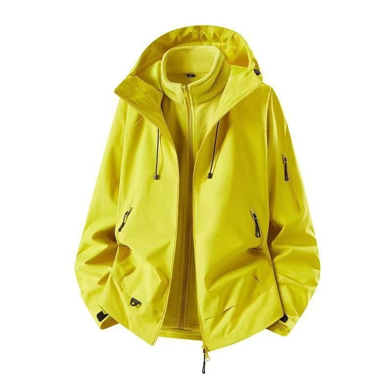 ActiveGo 2025 Herbst/Winter Neue 3-in-1 Kamelfarbene Unisex Outdoor-Modejacke Dopamin_voghion.com