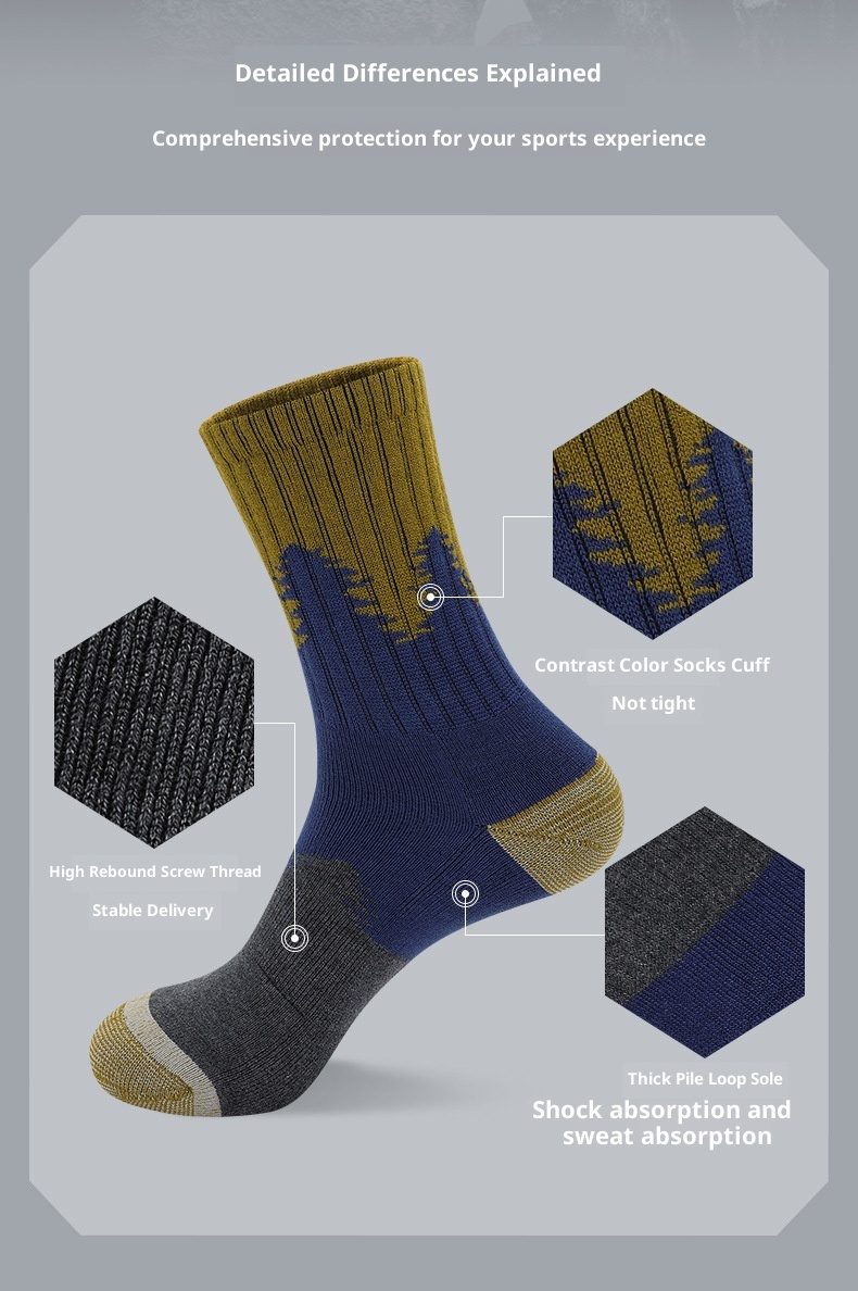 ActiveGo ActiveGo Autumn Warm Ski Non-Slip Merino Wool Outdoor Professional Sports Hiking Thickened Mountaineering Socks_voghion.com