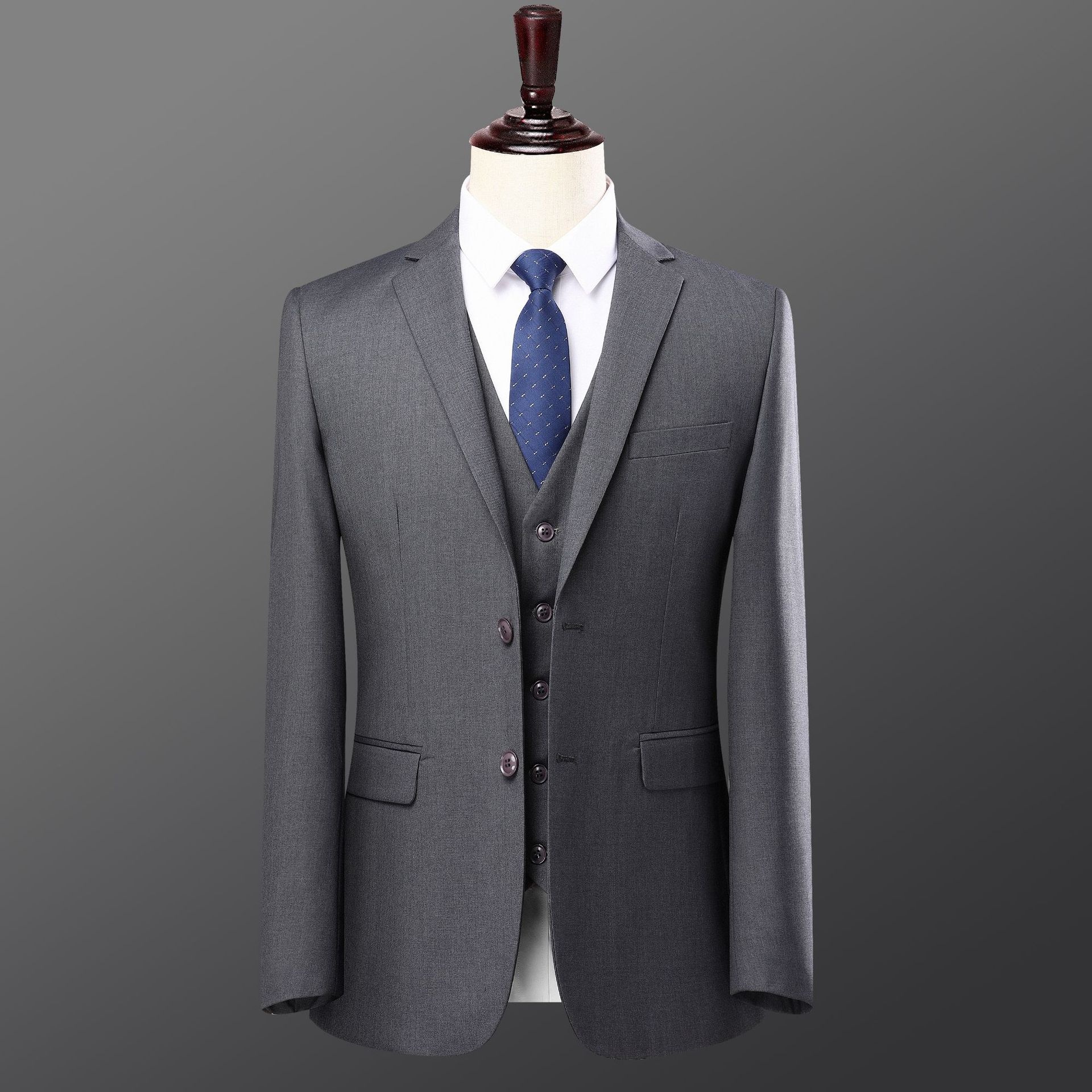 1 abito da uomo nero da lavoro, abbigliamento formale professionale di alta qualità, giacca da lavoro blu navy_voghion.com