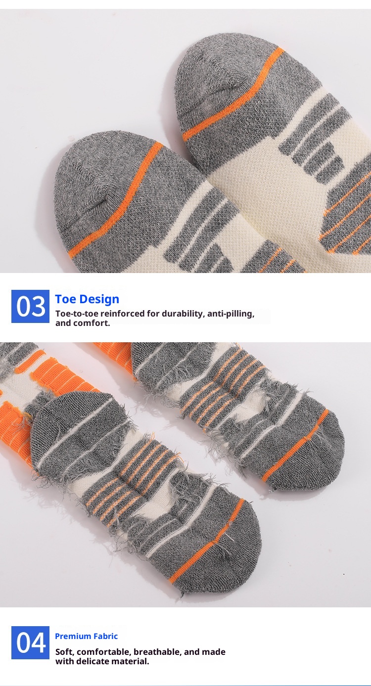 ActiveGo ActiveGo Two Wolves Cross-Border Women's Ski Sports Thickened Hiking Towel Bottom Sweat-Absorbing Warm Long Tube Socks_voghion.com