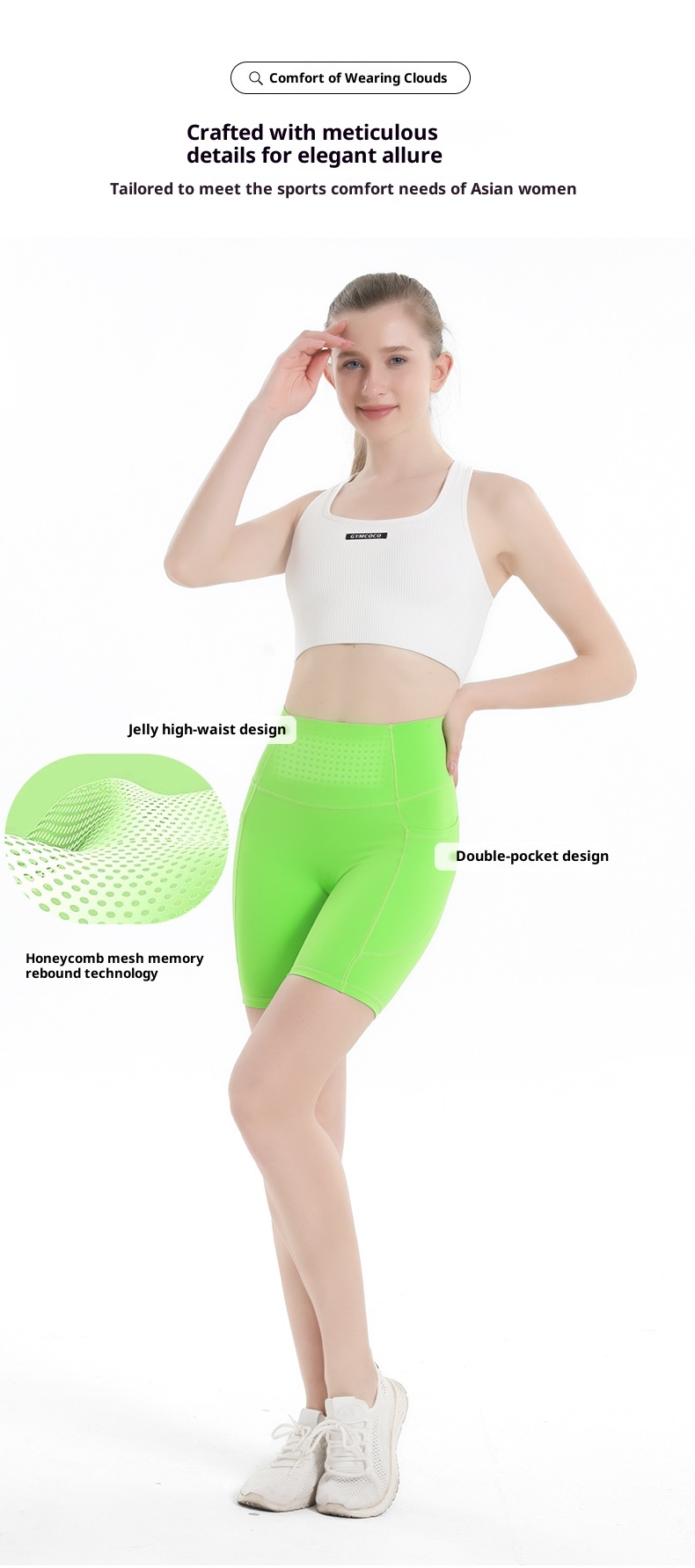 Short de yoga ActiveGo Seamless Jelly Glue, short de Pilates taille haute gainant effet ventre plat, pantalon de sport outdoor pour femme_voghion.com