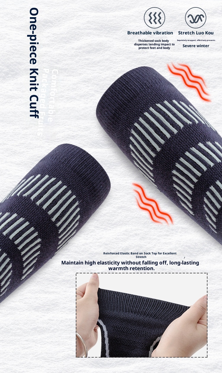 ActiveGo ActiveGo Men's High Tube Thickened Warm Ski Sports Compression Socks Towel Bottom Mountaineering Outdoor_voghion.com