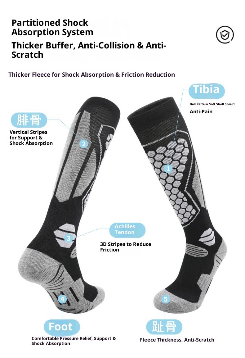 ActiveGo ActiveGo Ski Towel Bottom Warm Anti-Slip Thickened High Professional Outdoor Sports Long Tube Mountaineering Socks Wholesale_voghion.com