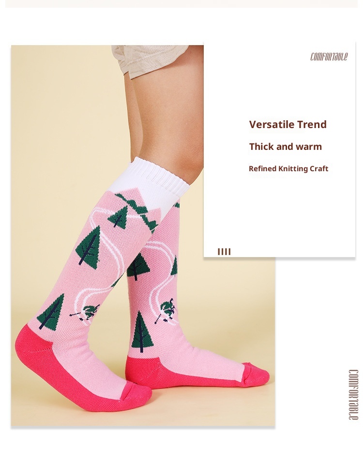 ActiveGo ActiveGo Autumn Winter Children's Ski Thickened Terry Knee Pads Shock Absorption Hiking Trekking Breathable Sports Thermal Socks_voghion.com