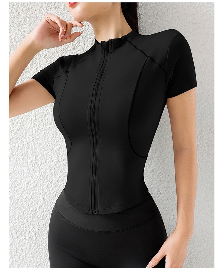 Camiseta de manga corta ActiveGo Summer Yoga, corte ajustado, ideal para fitness, running, ciclismo y entrenamiento al aire libre. Secado rápido._voghion.com