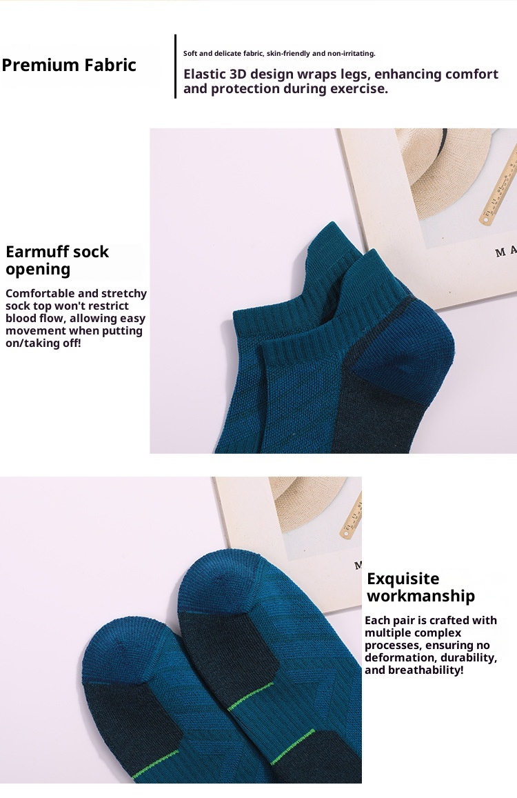 ActiveGo ActiveGo Men's And Women's Outdoor Sports Thickened Towel Bottom Short Tube Moisture-Wicking Hiking Merino Wool Running Socks_voghion.com